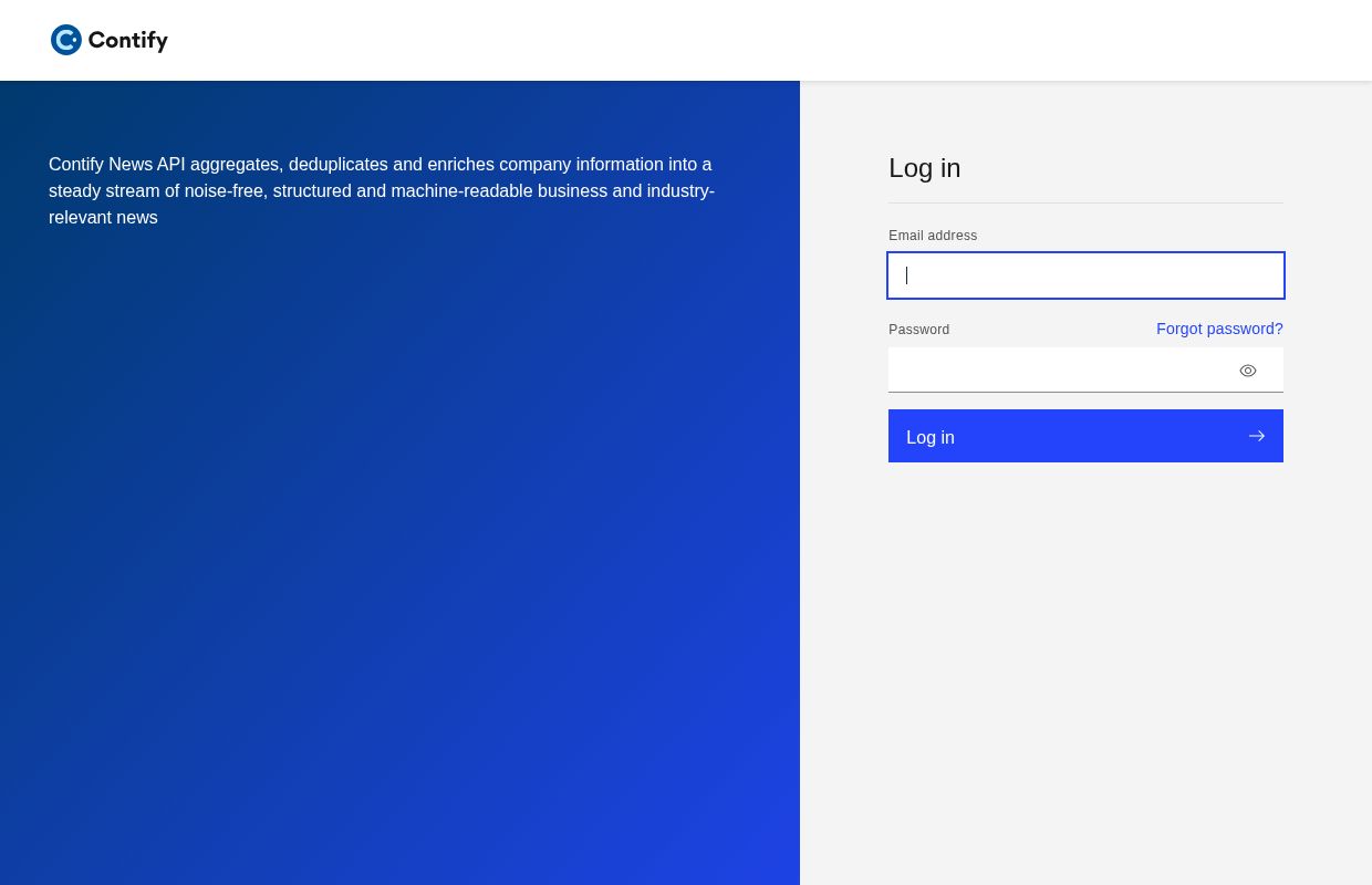Contify News API preview interface