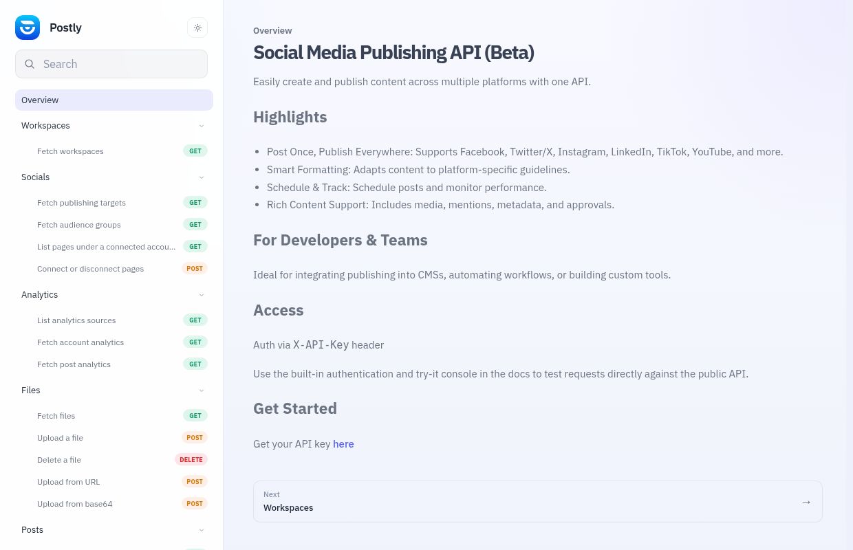Postly preview interface