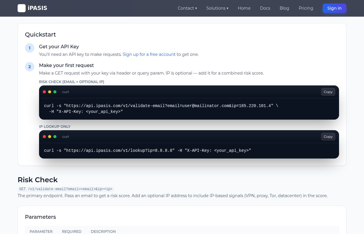 IPASIS preview interface