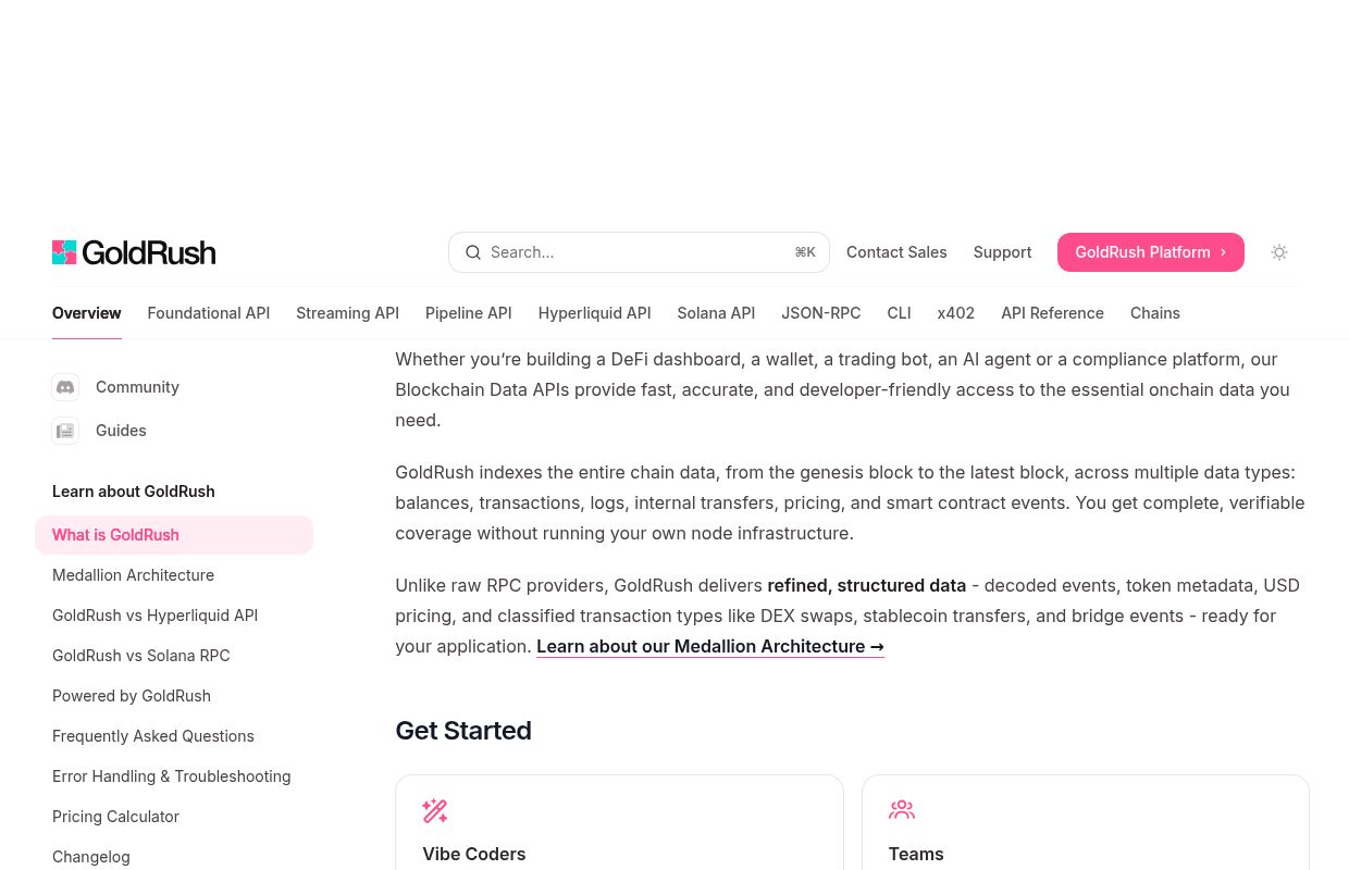 Goldrush preview interface