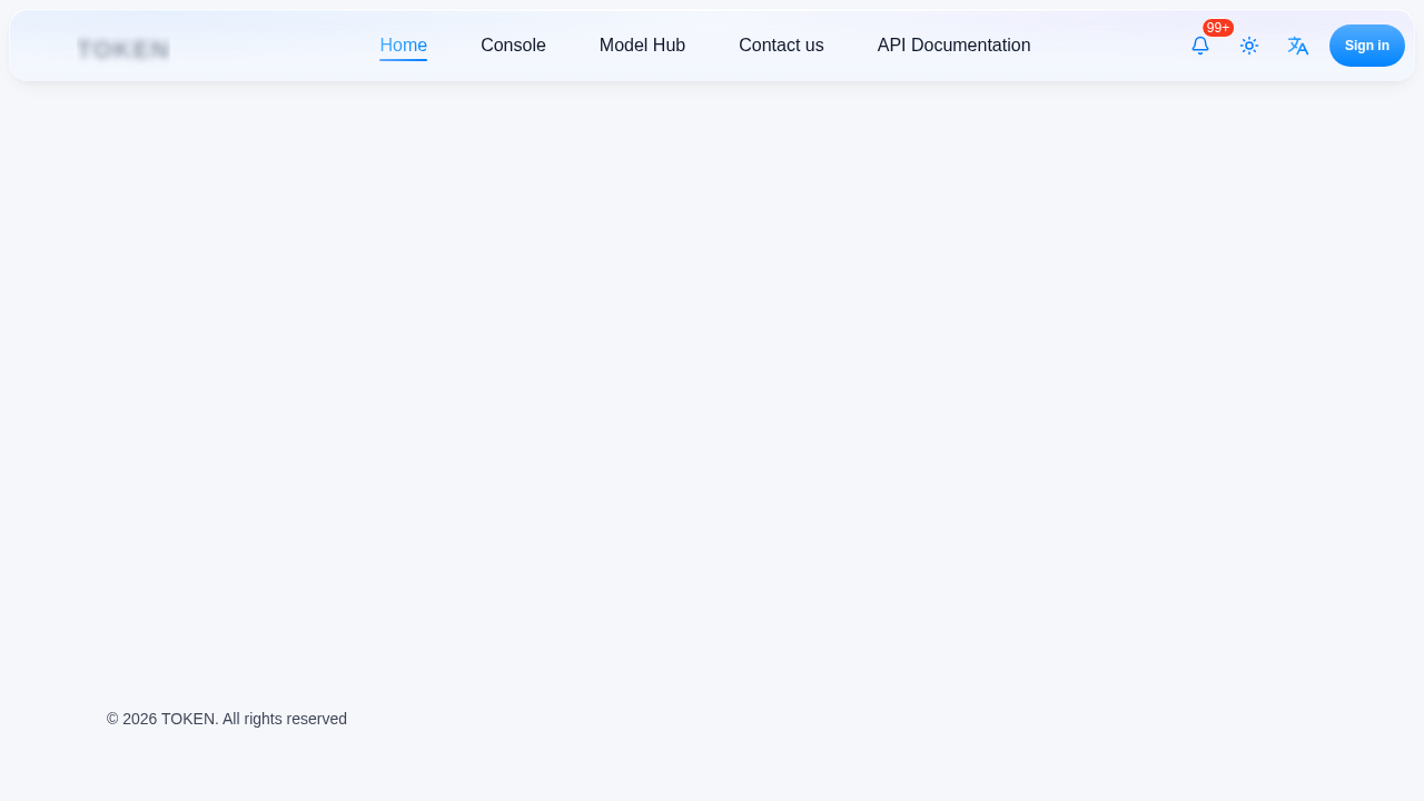 TOKEN AI API Gateway preview interface