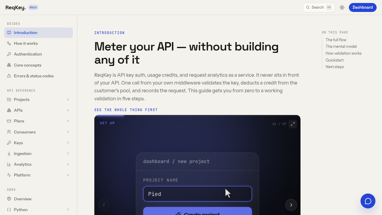 ReqKey preview interface