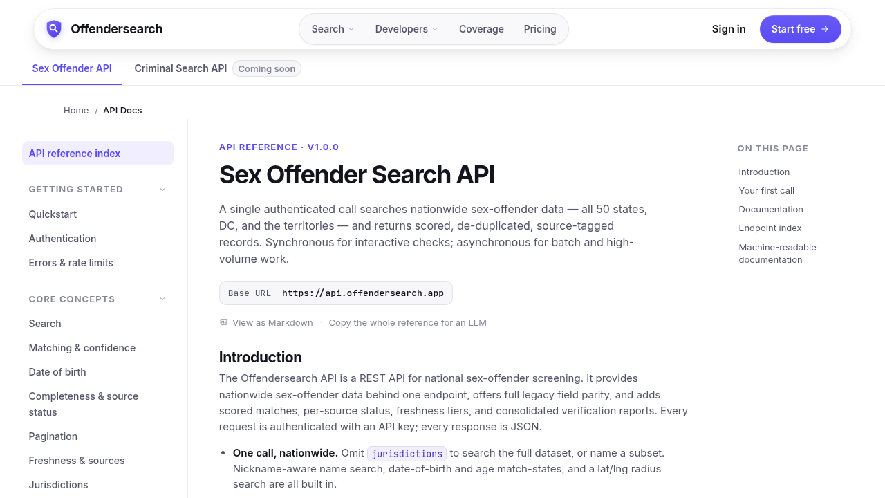 Offendersearch preview interface