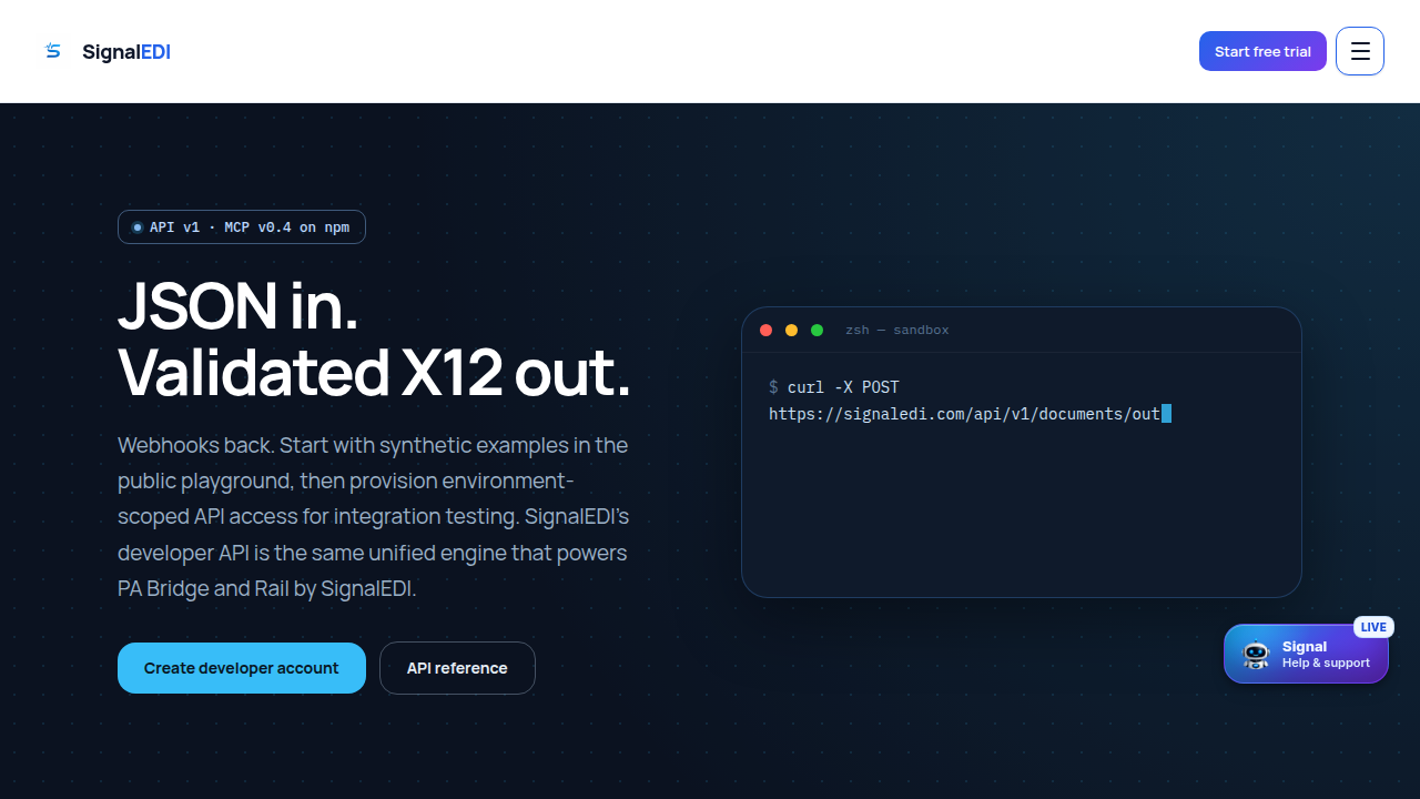SignalEDI preview interface