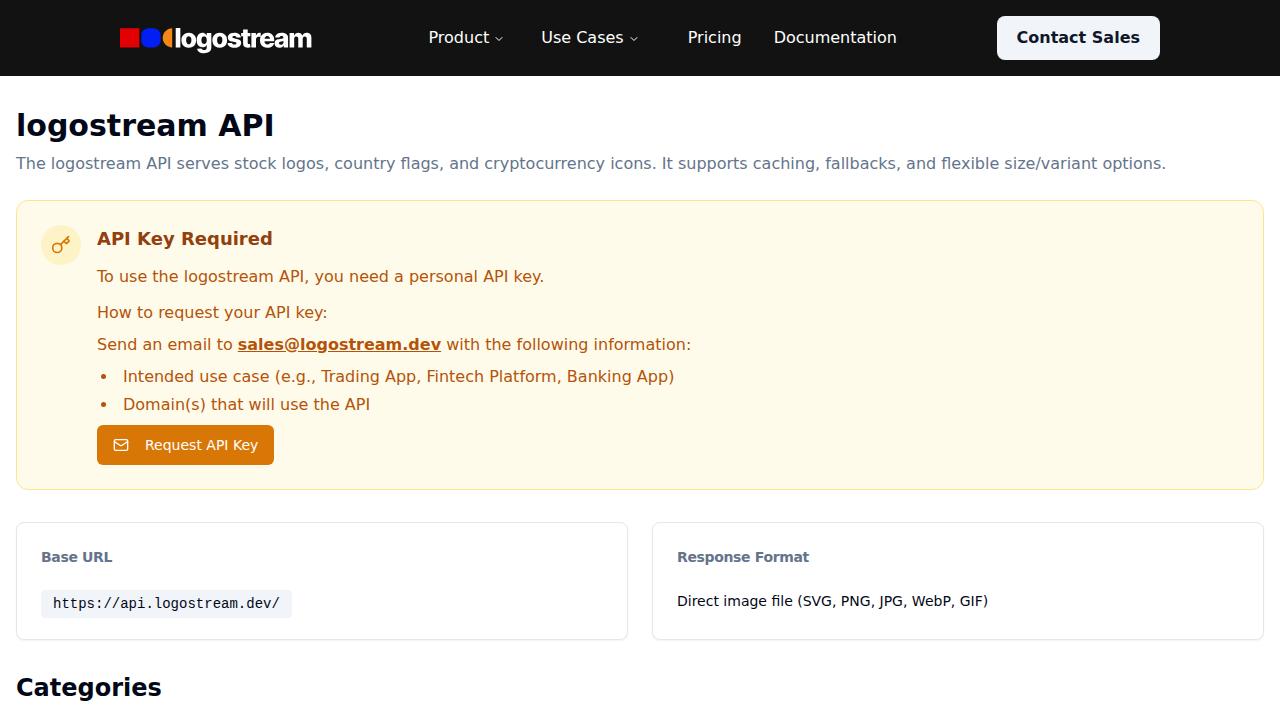 logostream stock logo api preview interface