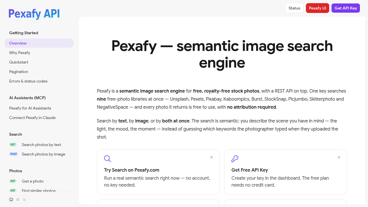 Pexafy preview interface