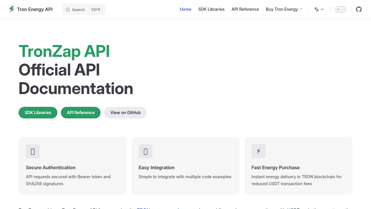 TronZap preview interface