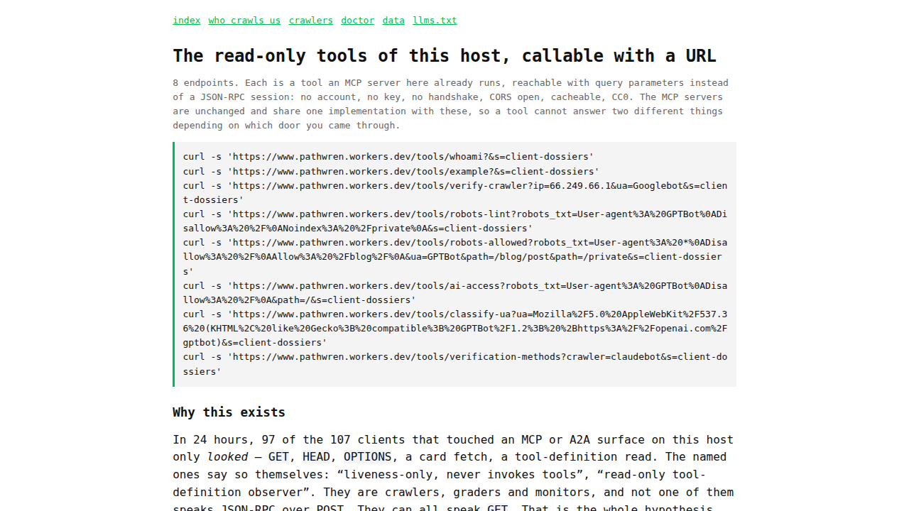 Pathwren Crawler & robots.txt Tools preview interface