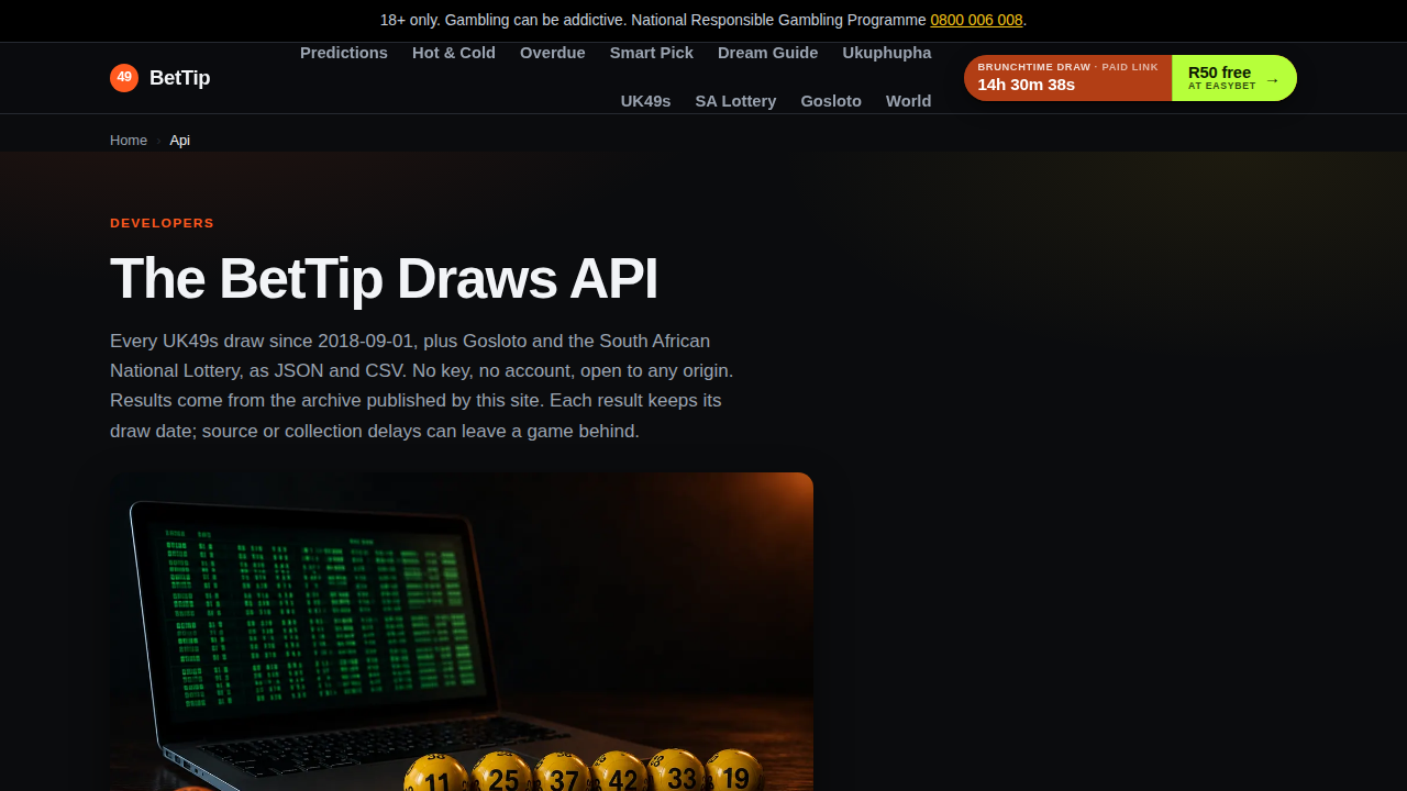 BetTip Draws API preview interface