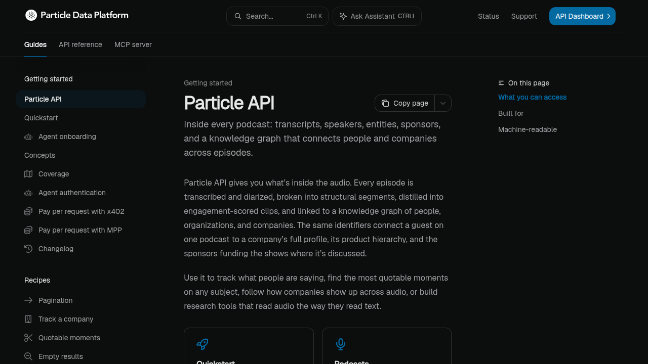 Particle Podcast API preview interface