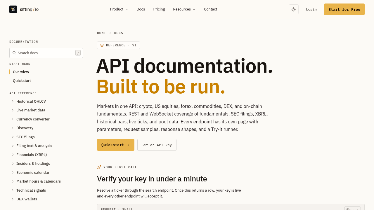 SiftingIO preview interface