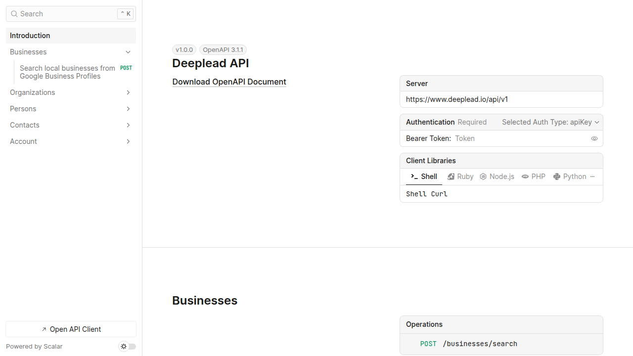 Deeplead preview interface