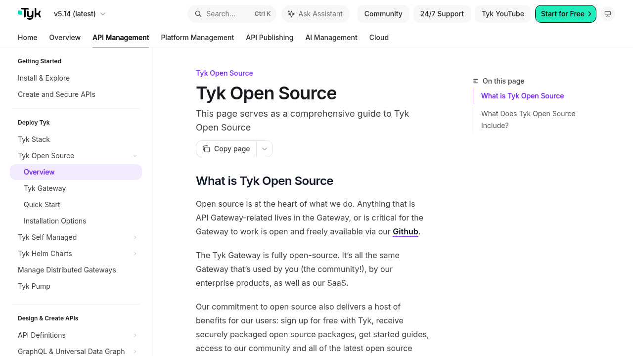 Tyk Open Source preview interface