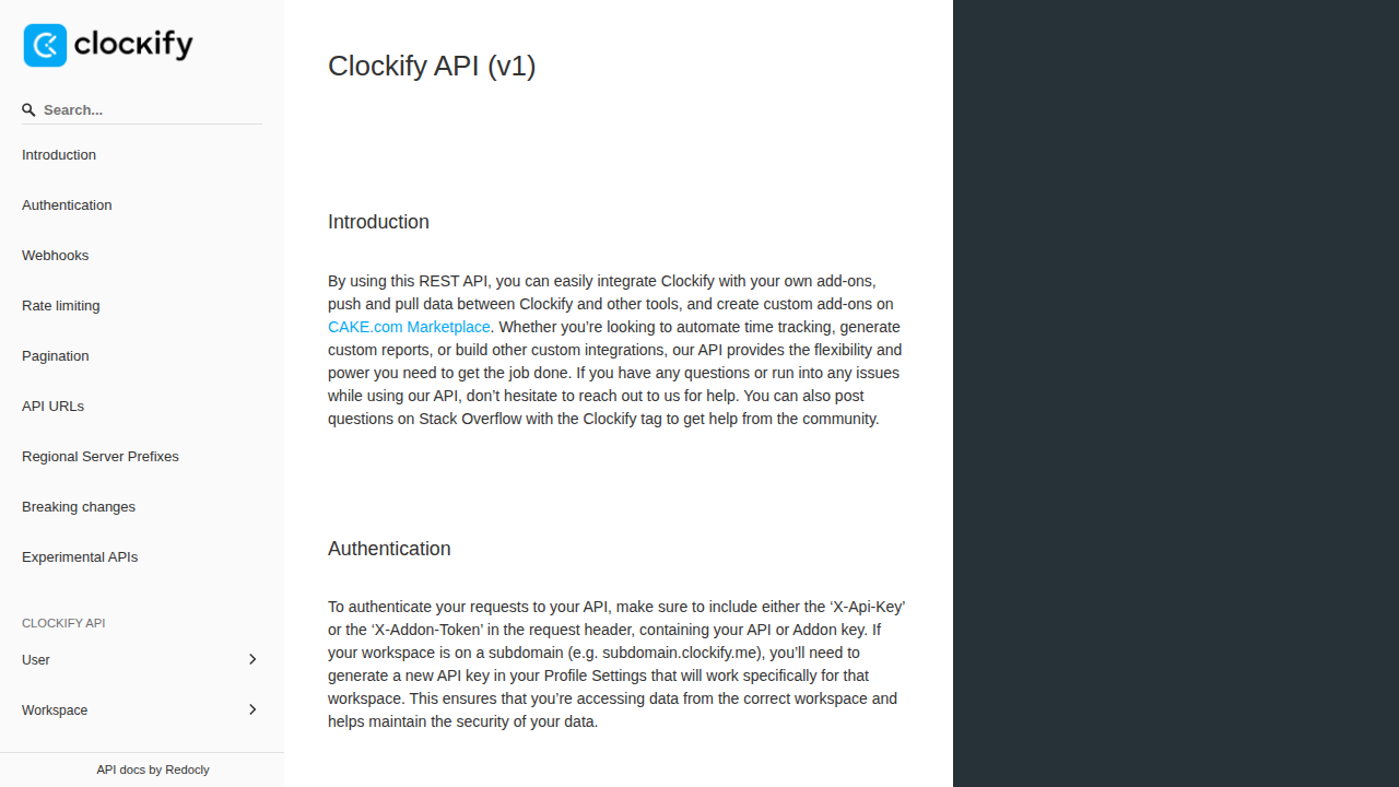 Clockify preview interface