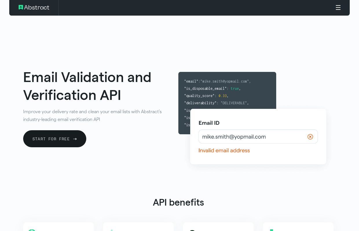 Abstract Email Validation