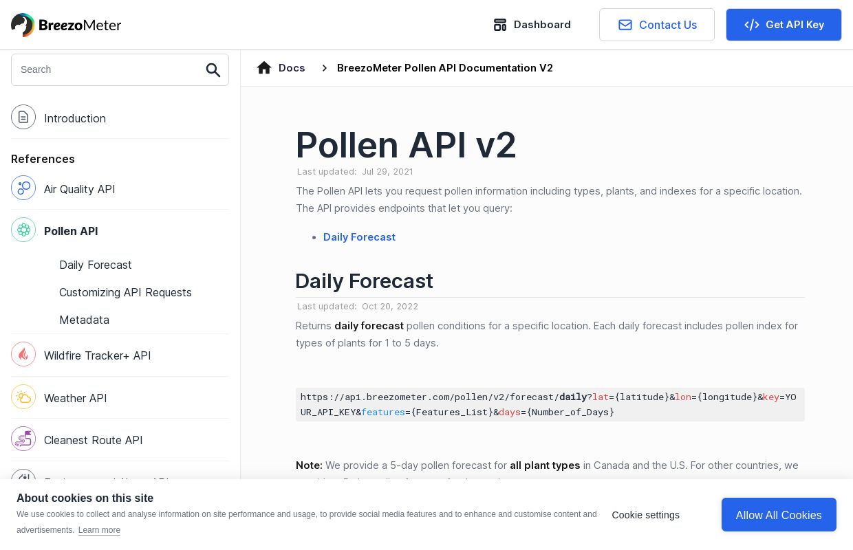 BreezoMeter Pollen