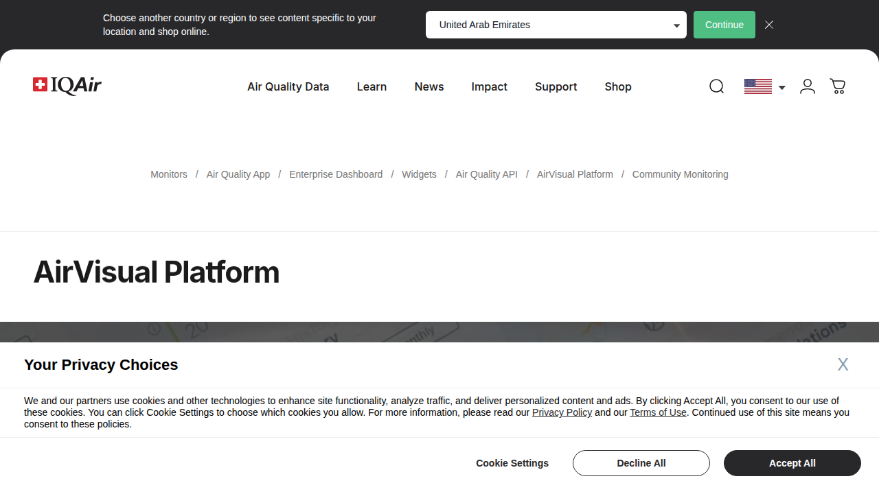 IQAir preview interface
