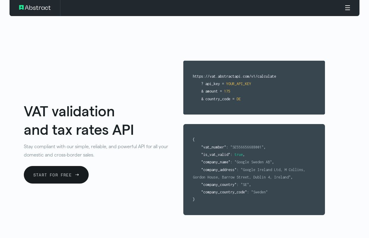 Abstract VAT Validation