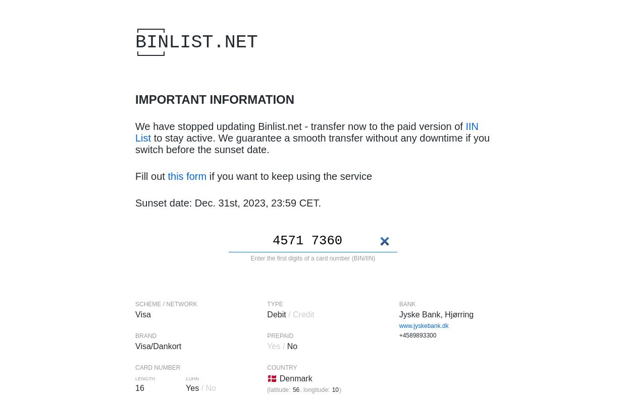 Binlist