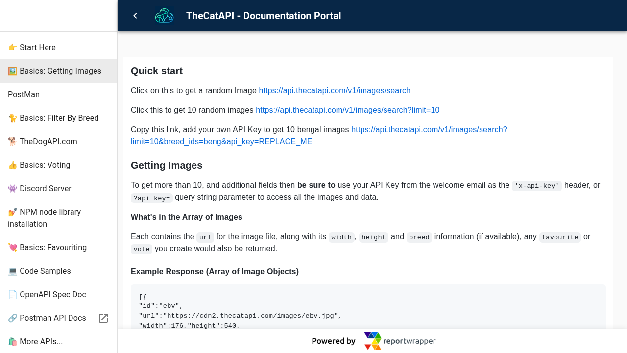 Cats preview interface