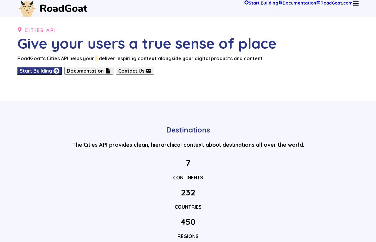 RoadGoat Cities