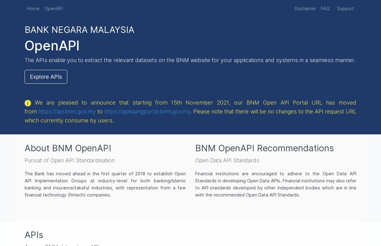 Bank Negara Malaysia Open Data