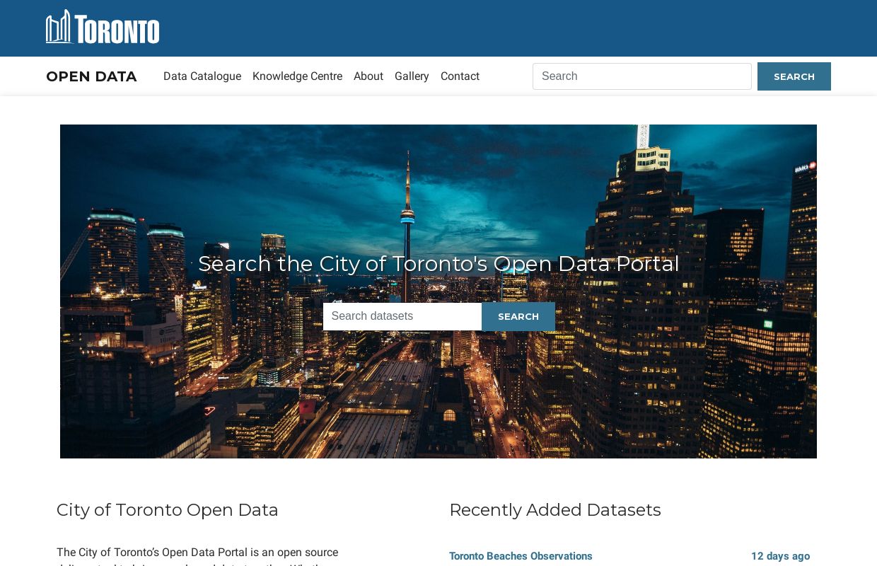 City, Toronto Open Data