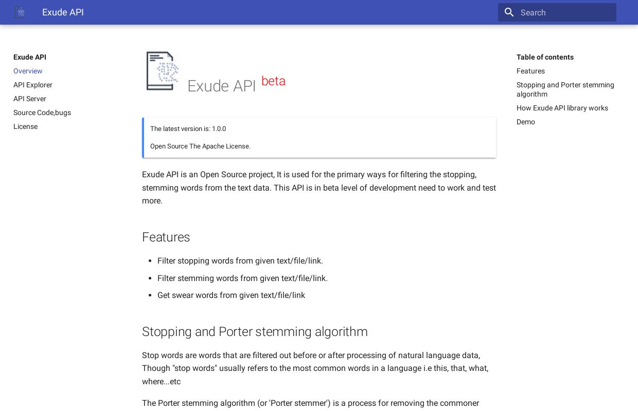 EXUDE-API