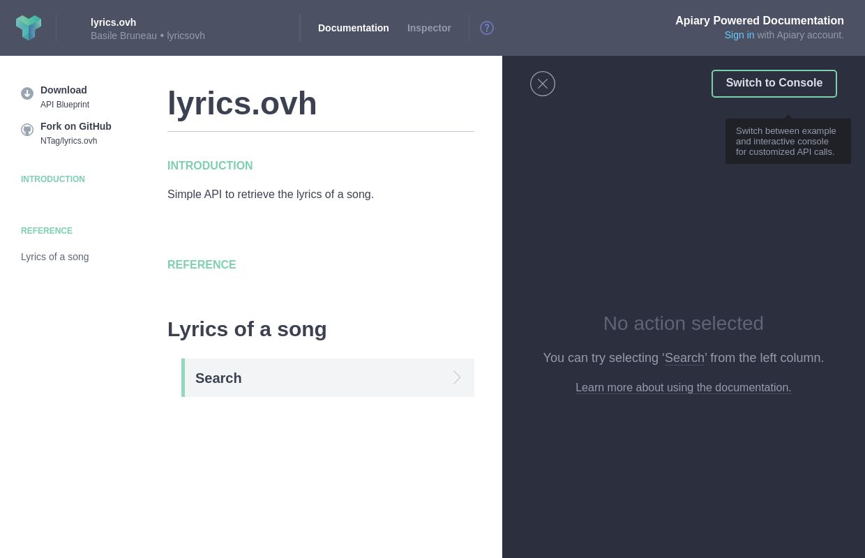 Lyrics.ovh
