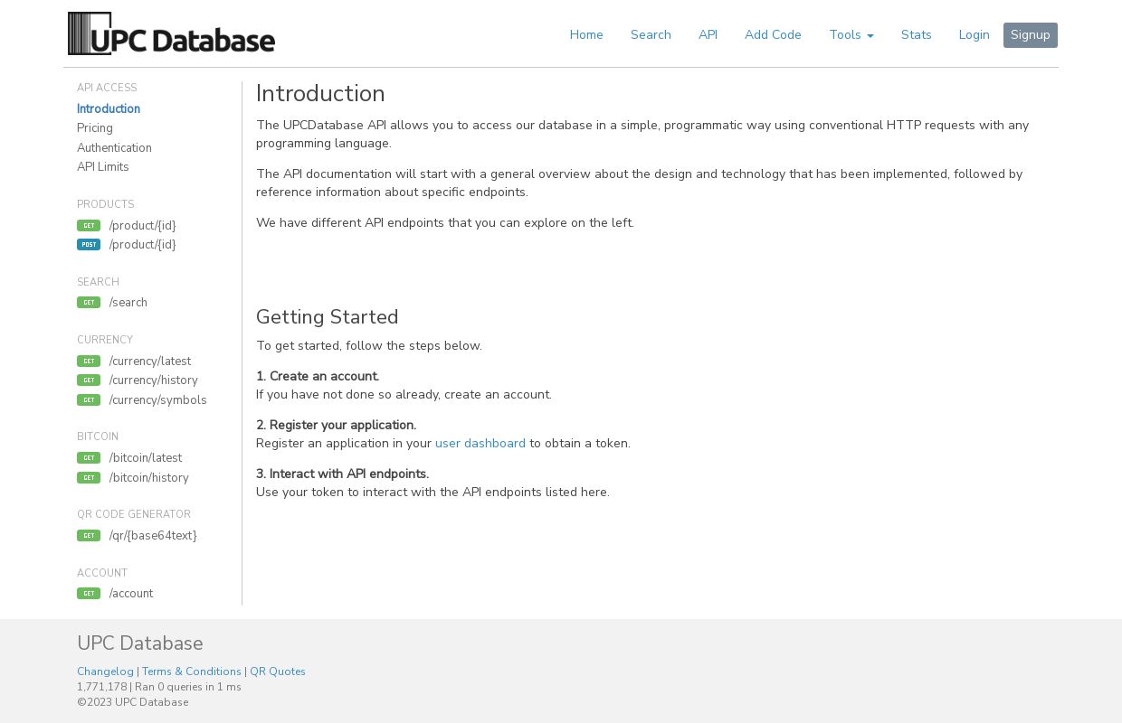 UPC database