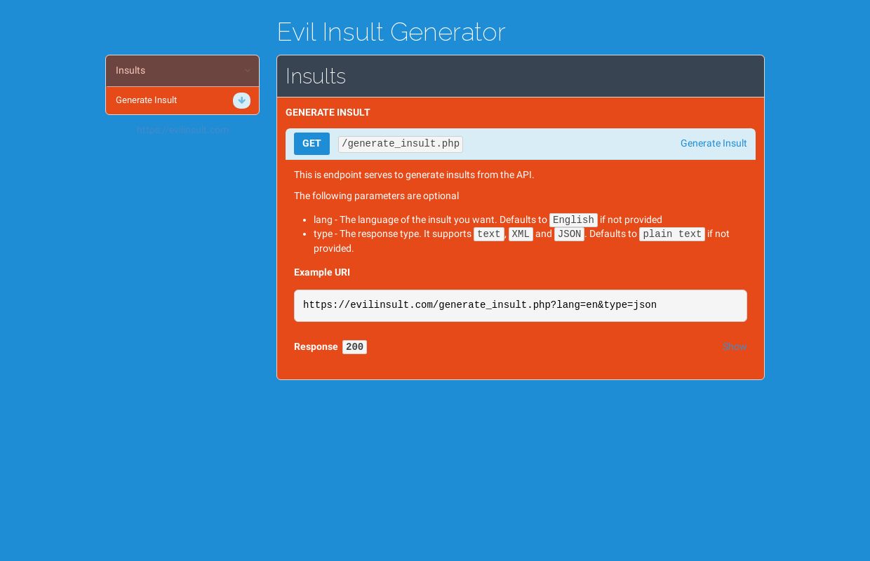 Evil Insult Generator