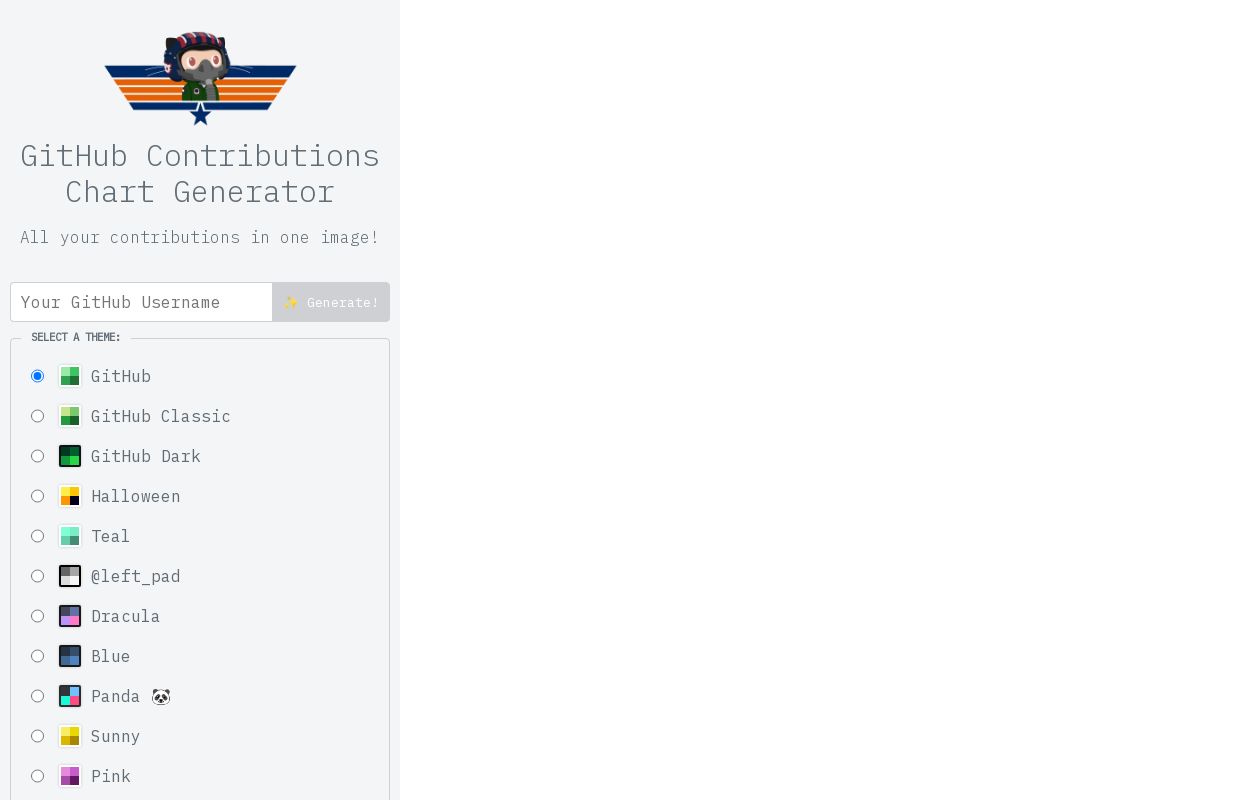 GitHub Contribution Chart Generator